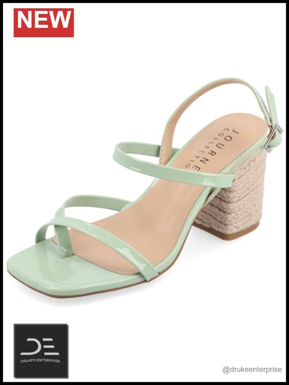 Faux Leather Espadrille Heeled Sandals Ankle Strap Block Heel Wedges